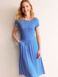 Boden Amelie Jersey Knee Length Dress, Blue Daisy Bud