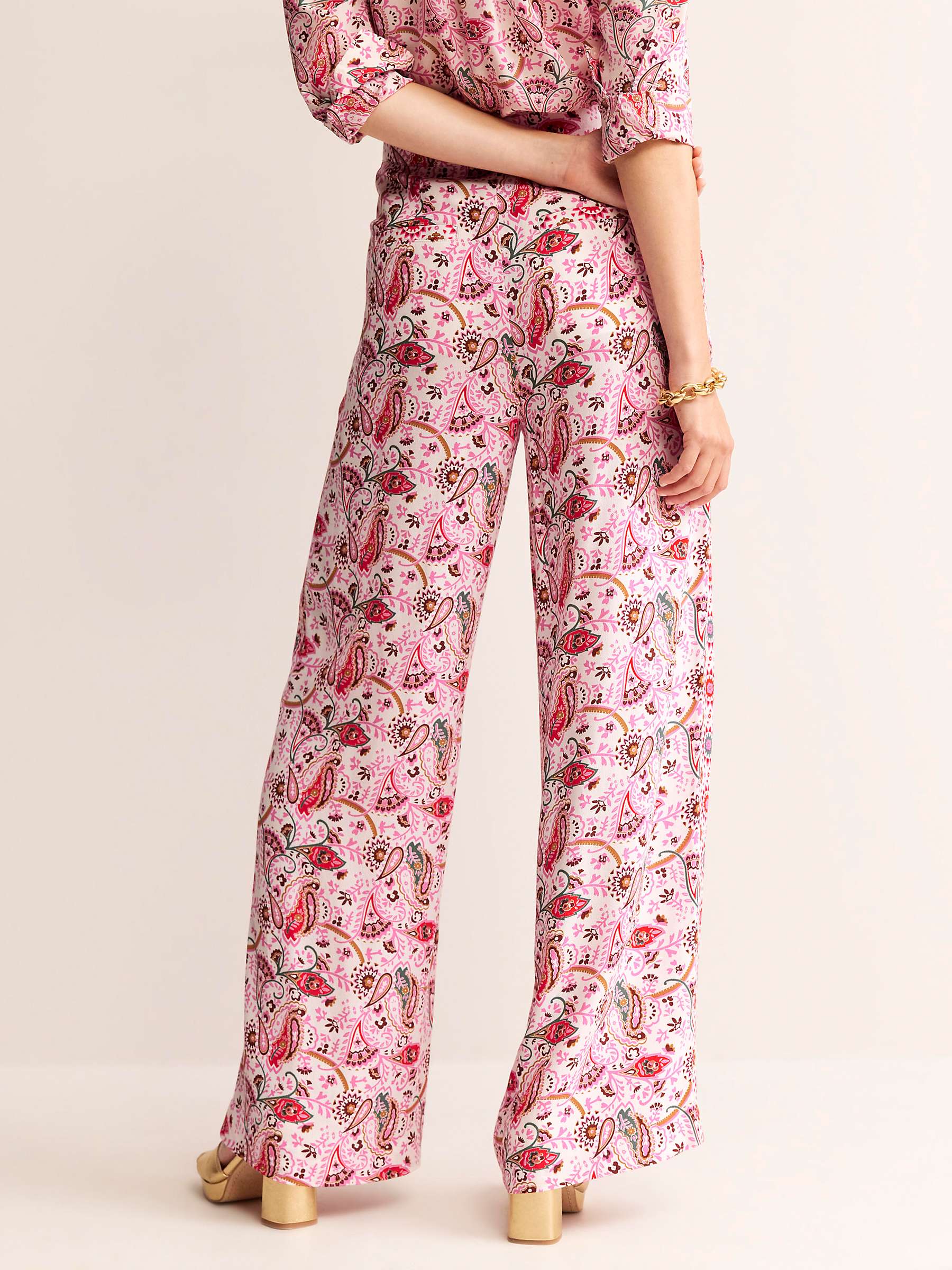 Buy Boden Floral Paisley Fluid Palazzo Trousers, Multi Online at johnlewis.com