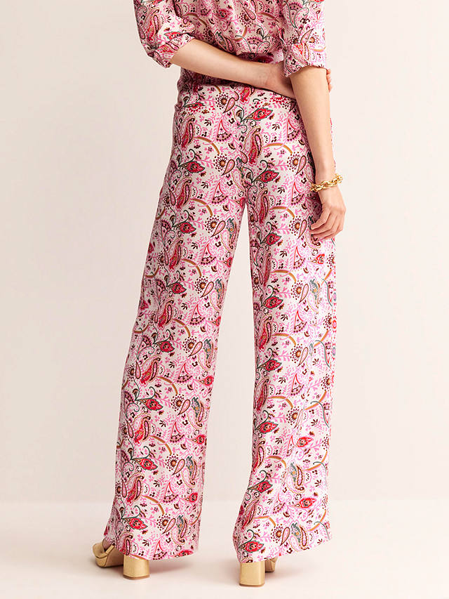 Boden Floral Paisley Fluid Palazzo Trousers, Multi
