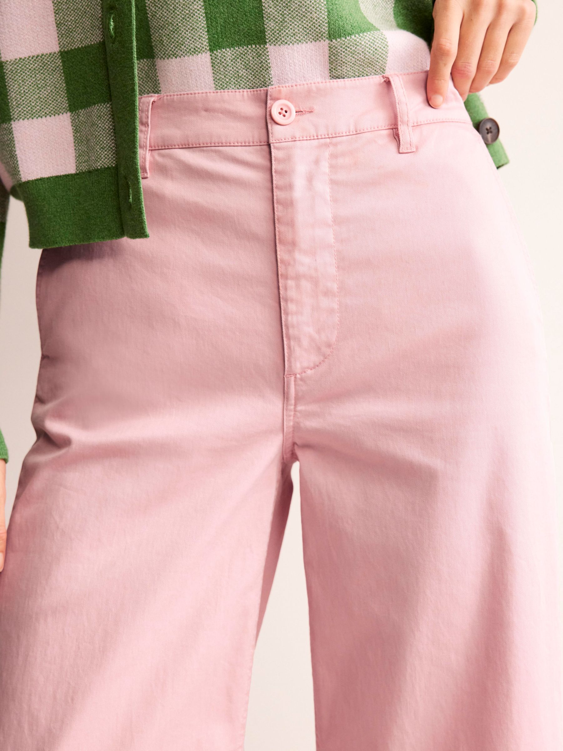 Buy Boden Barnsbury Cropped Wide Leg Trousers, Blush Online at johnlewis.com
