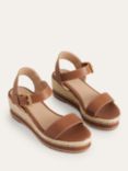 Boden Leather Stitched Wedge Heel Sandals