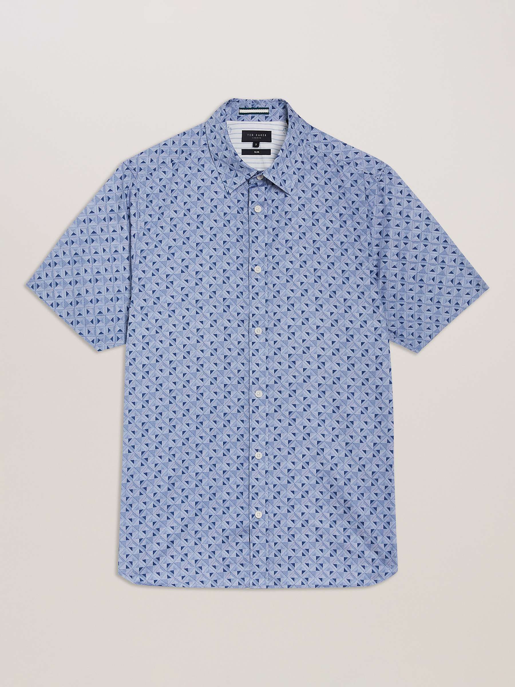 Buy Ted Baker Barhill Short Sleeve Sqaure Ombre Geo Shirt, Blue Online at johnlewis.com