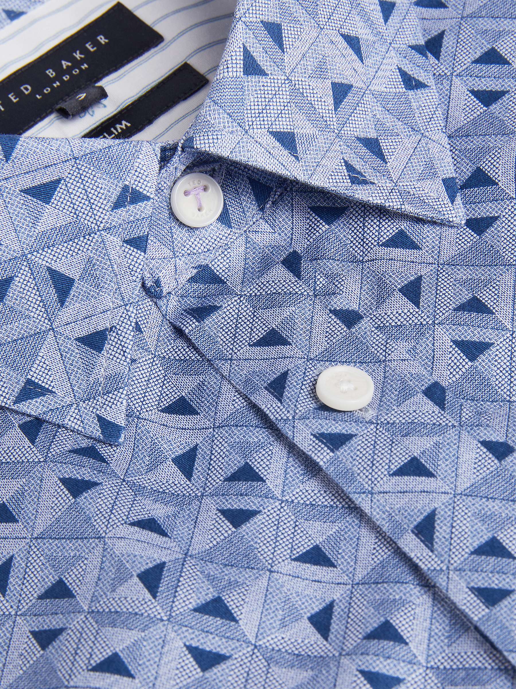 Buy Ted Baker Barhill Short Sleeve Sqaure Ombre Geo Shirt, Blue Online at johnlewis.com