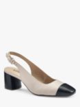 Hotter Shimmy Leather Slingback Shoes, Beige/Black