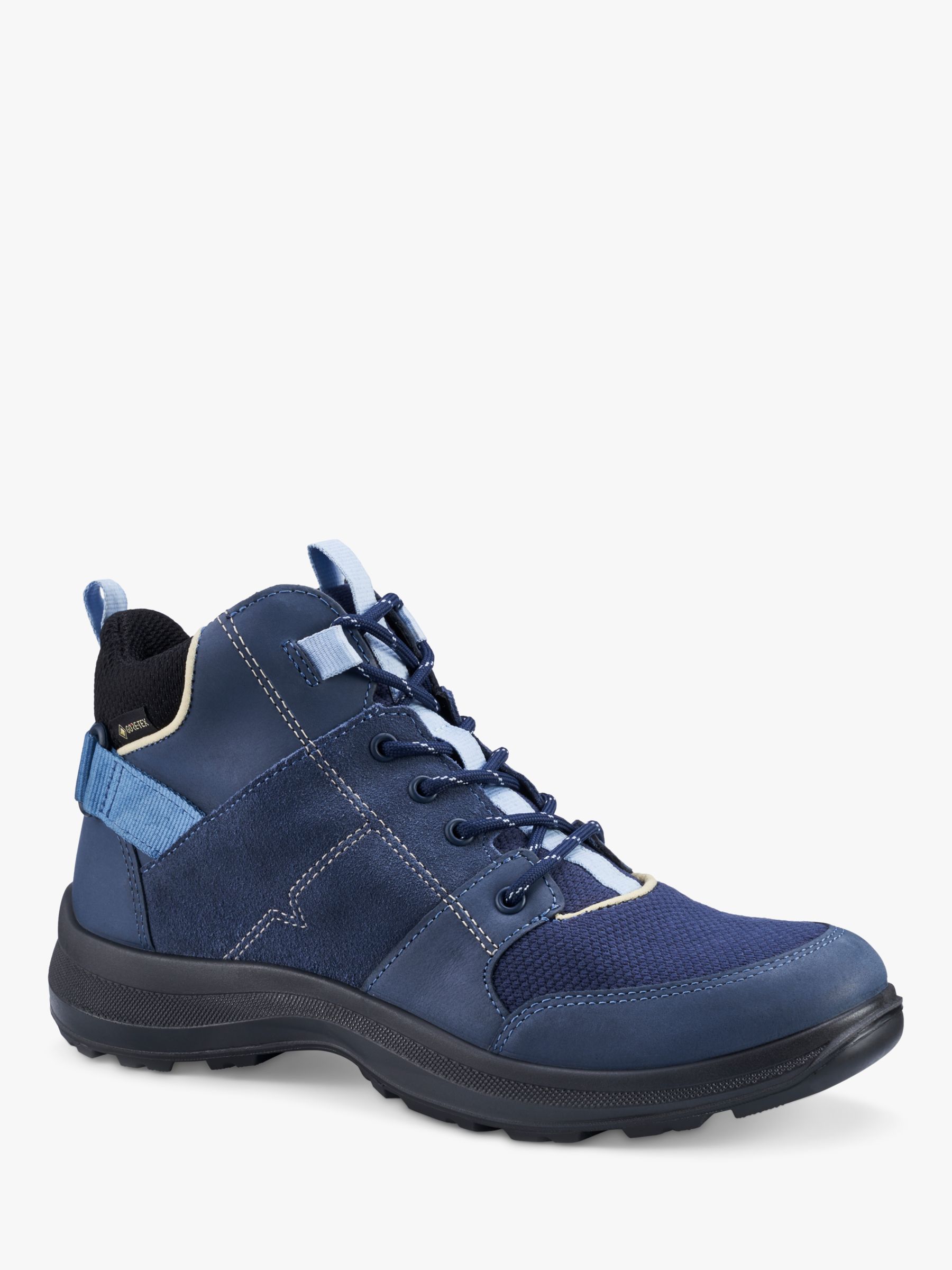 Hotter Trail Adjustable Goretex Walking Boots, Denim Navy/Multi, 3