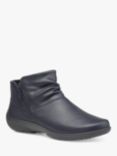 Hotter Murmur Leather Ankle Boots, Navy