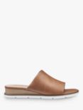 Hotter Kos Low Wedge Mule Sandals, Rich Tan