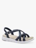 Hotter Seek Padded Leather Sandal, Navy