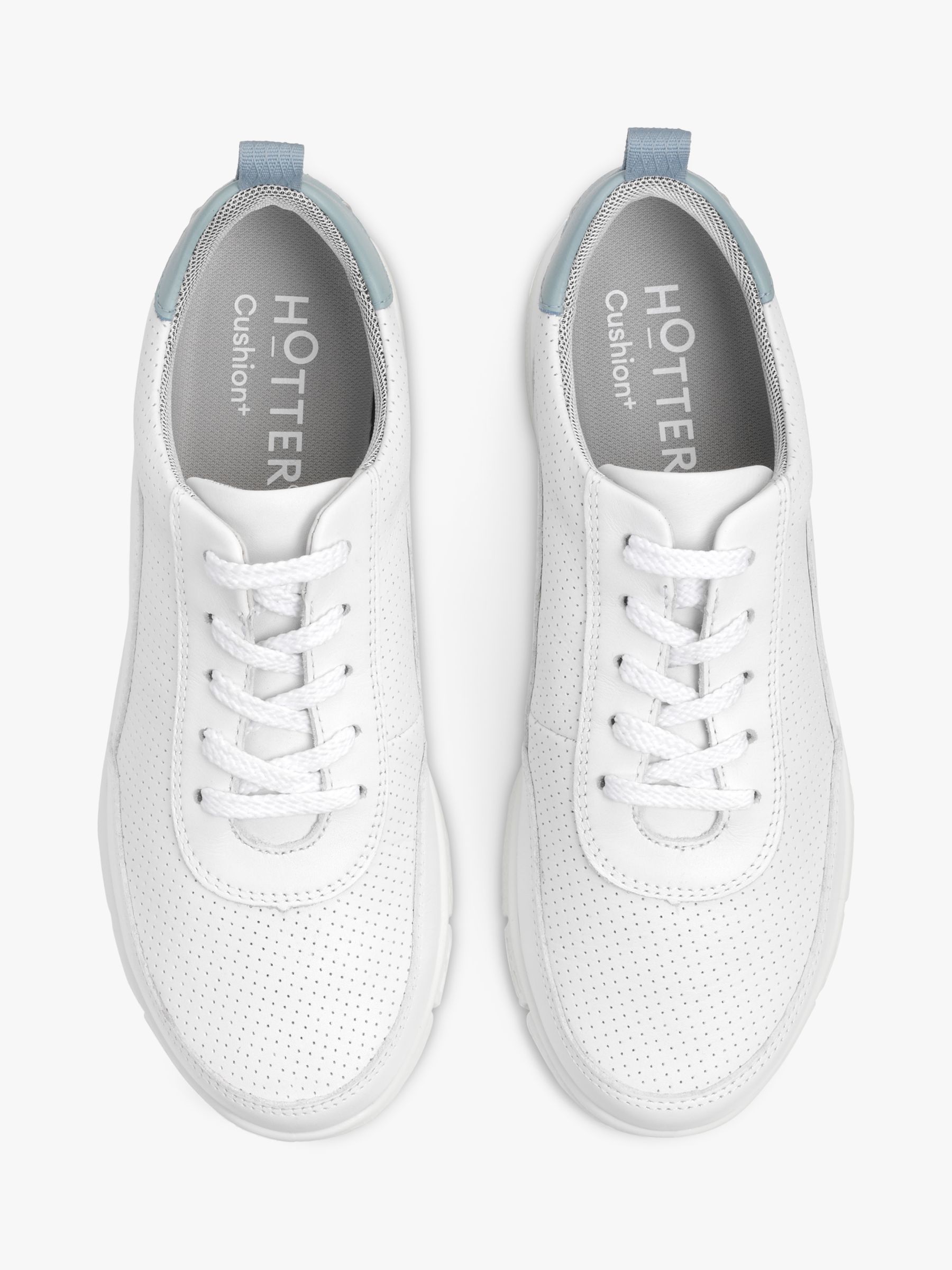 Buy Hotter Gravity II Wide Fit Lightweight Leather Trainers, White/Sage Online at johnlewis.com
