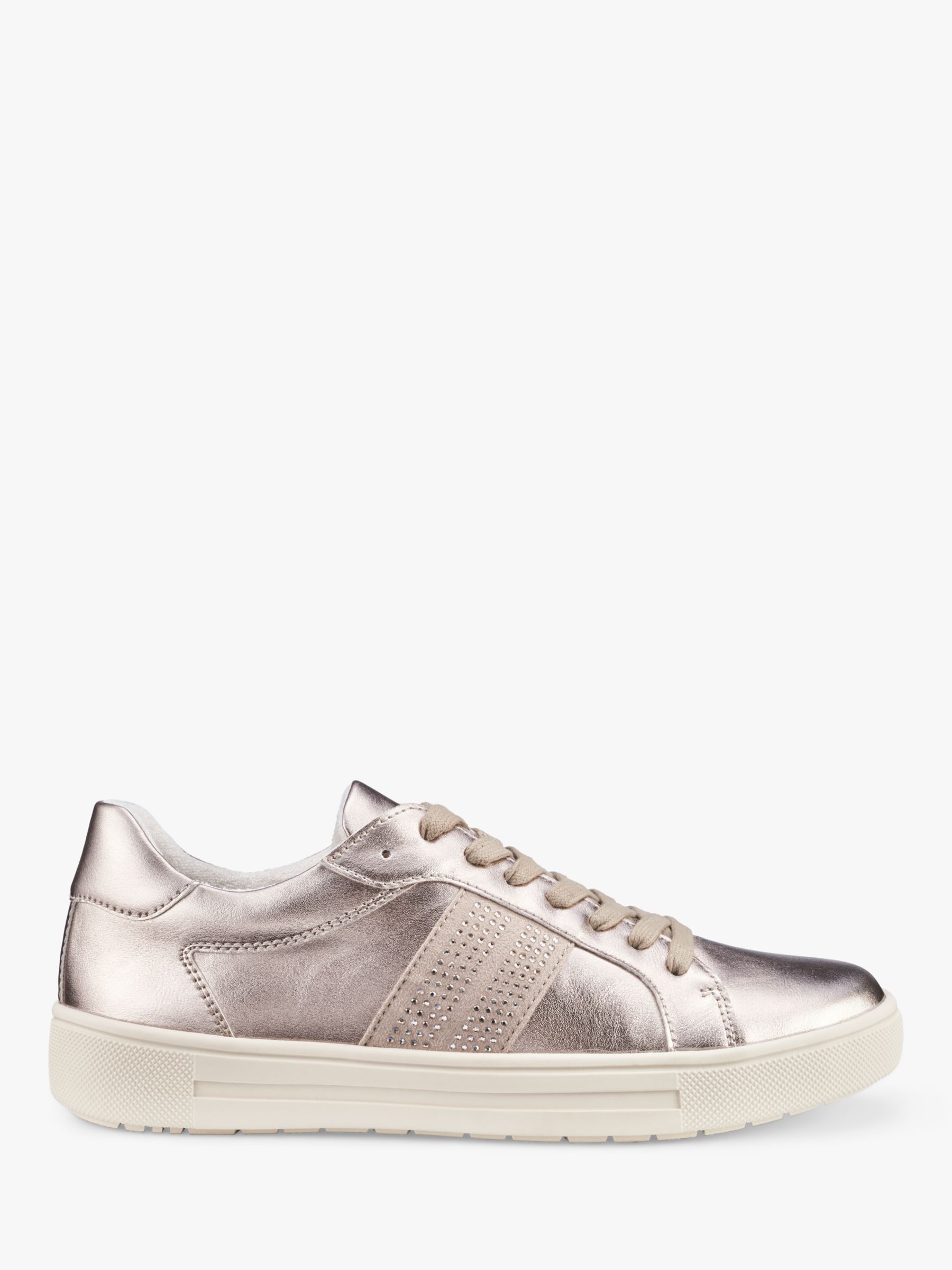 Hotter Libra Sparkle Trainers, Soft Gold at John Lewis & Partners