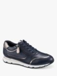 Hotter Aspect Double Zip Trainers, Navy/Pewter