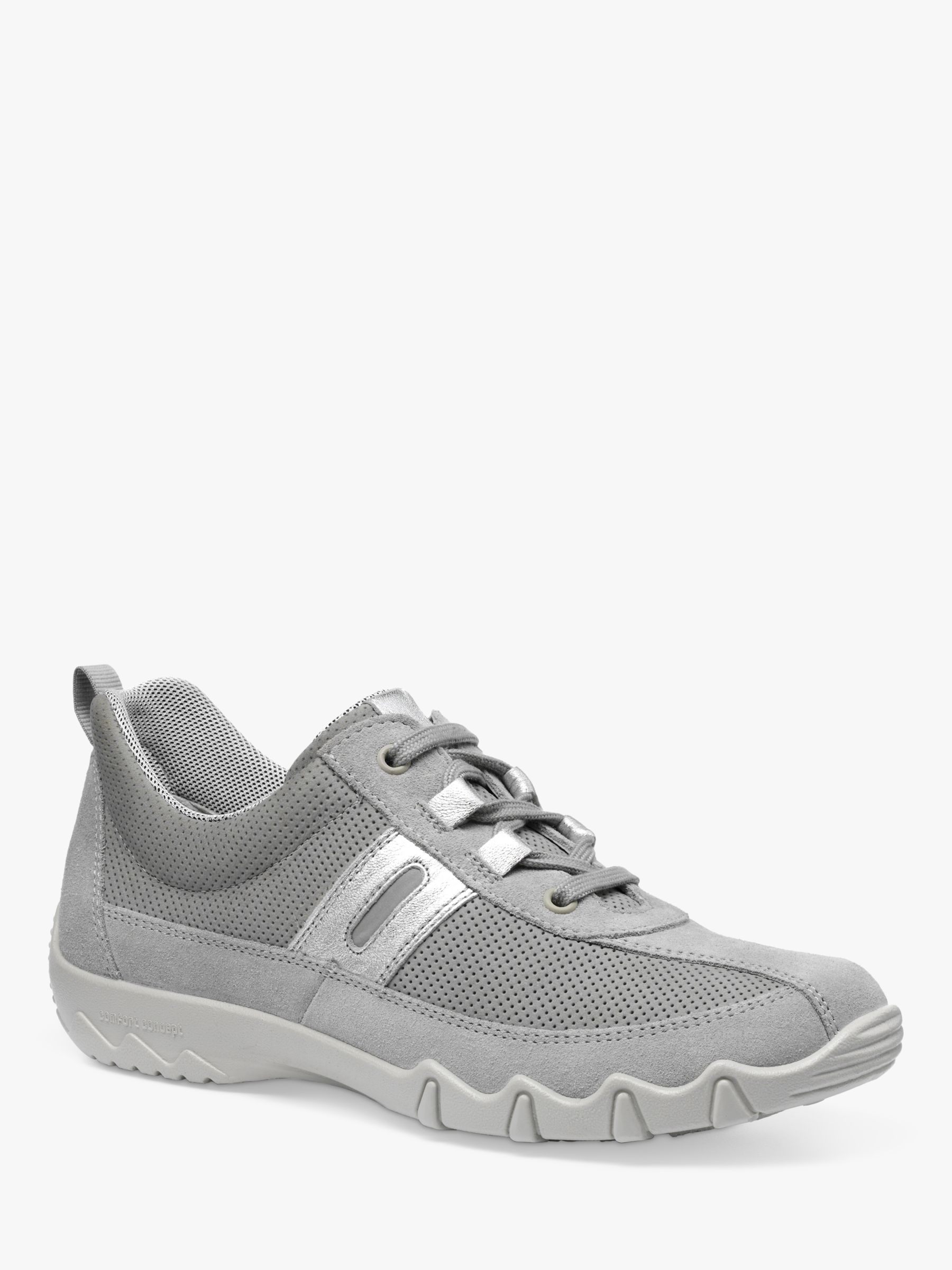 Buy Hotter Leanne II Extra Wide Fit Suede and Leather Trainers, Shell Grey Online at johnlewis.com
