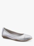 Hotter Ivy Textured Ballerina Pumps, Silver