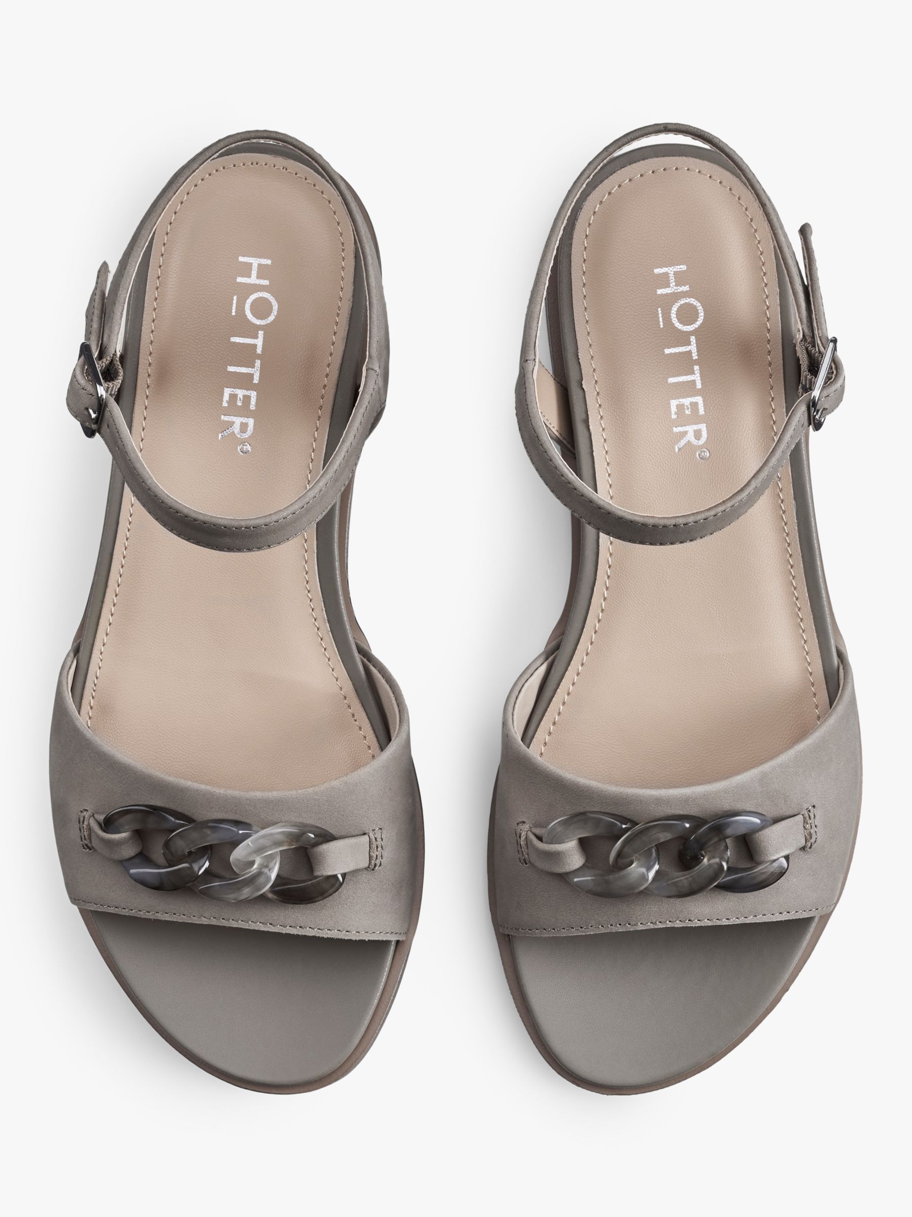 Buy Hotter Modena Nubuck Ankle Strap Sandals, Grey Online at johnlewis.com