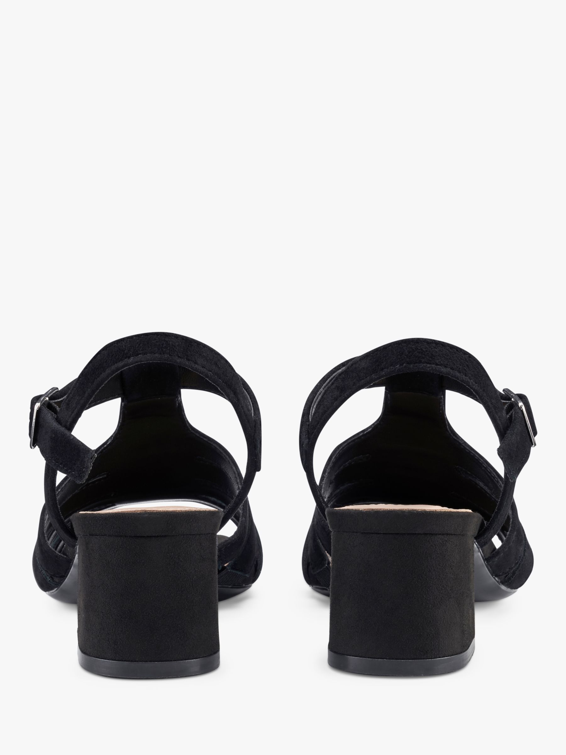 Buy Hotter Portofino Block Heel Suede Sandals, Black Online at johnlewis.com