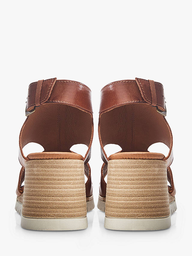 Moda in Pelle Peyten Leather Wedge Heel Sandals, Tan