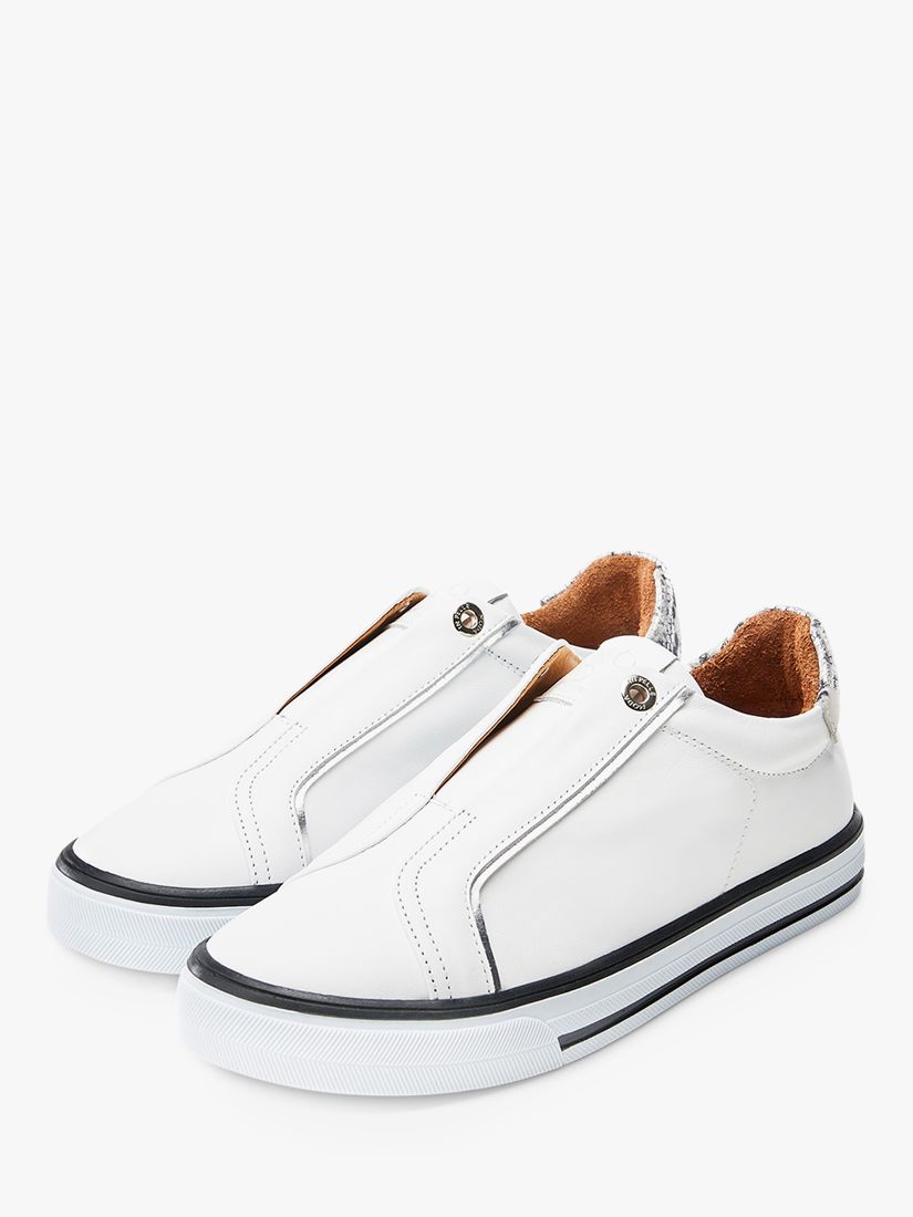 Buy Moda in Pelle Bennii Leather Slip On Trainers, White Online at johnlewis.com