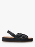 Moda in Pelle Selmer Leather Cross Strap Sandals, Black