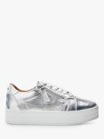 Moda in Pelle Abbiy Leather Platform Trainers, Silver