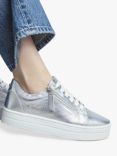 Moda in Pelle Abbiy Leather Platform Trainers, Silver