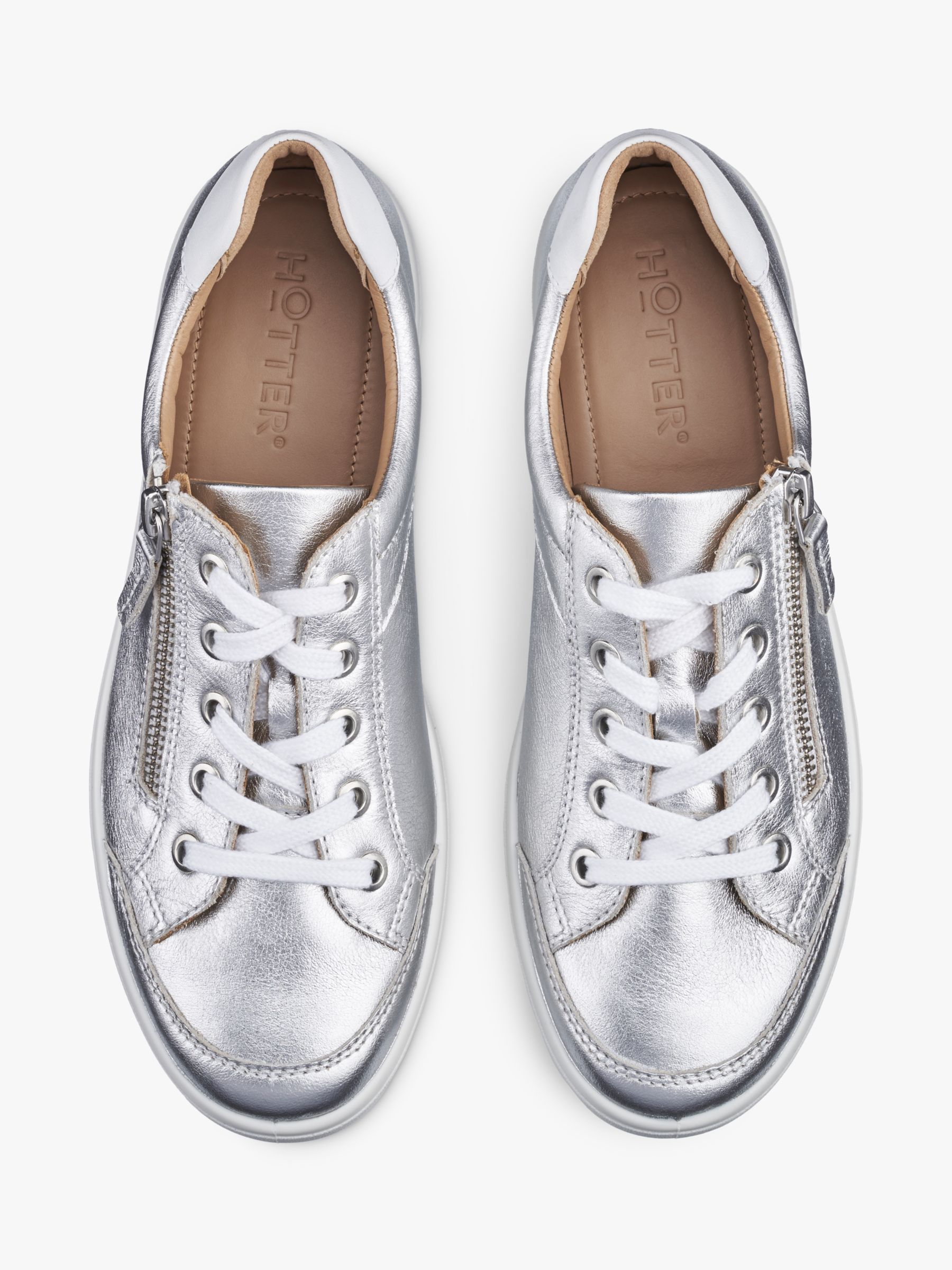 Buy Hotter Chase II Extra Wide Fit Leather Zip and Go Trainers Online at johnlewis.com