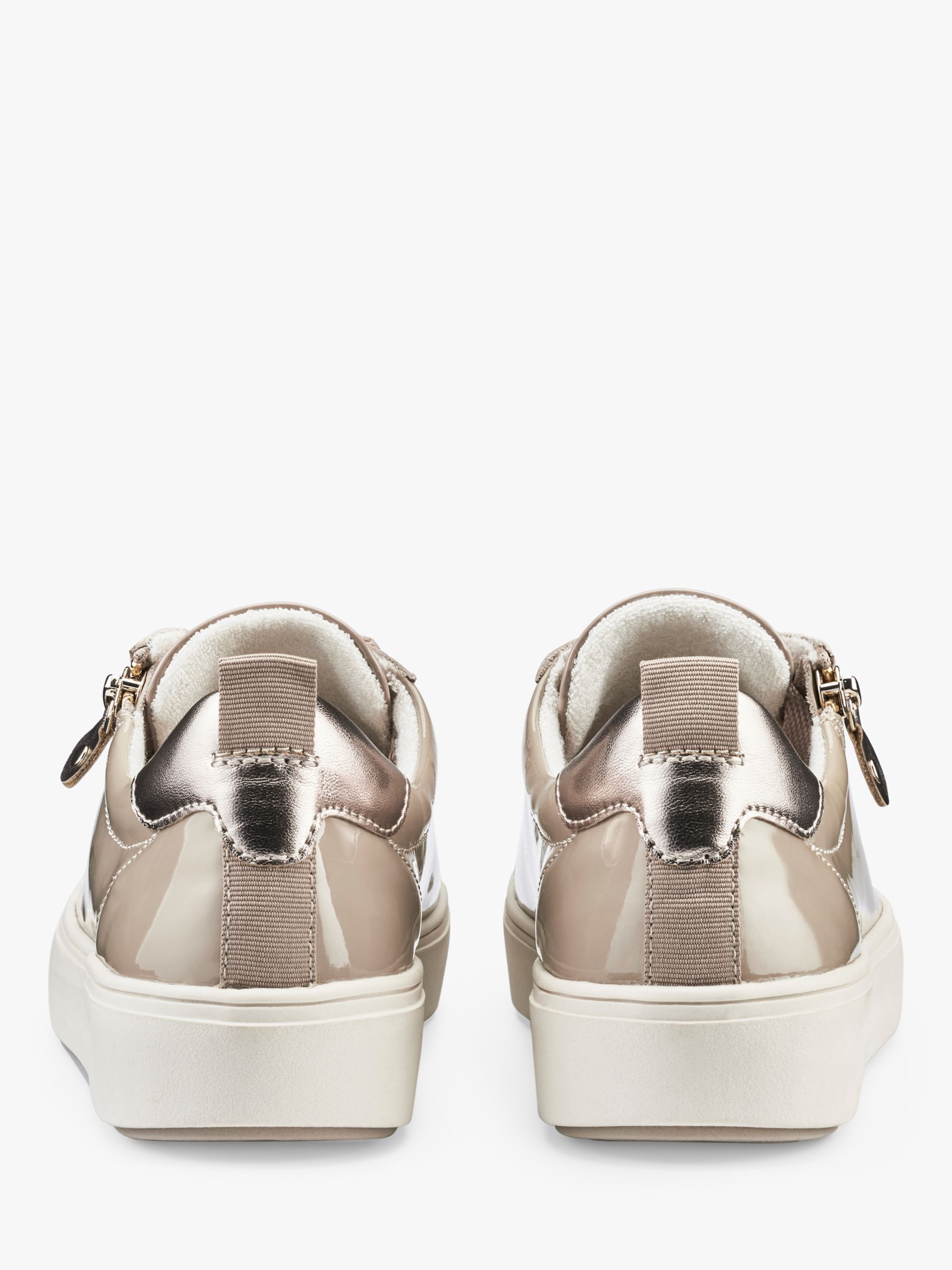 Buy Hotter Cupid Patent Leather Zip and Go Trainers, Beige Online at johnlewis.com