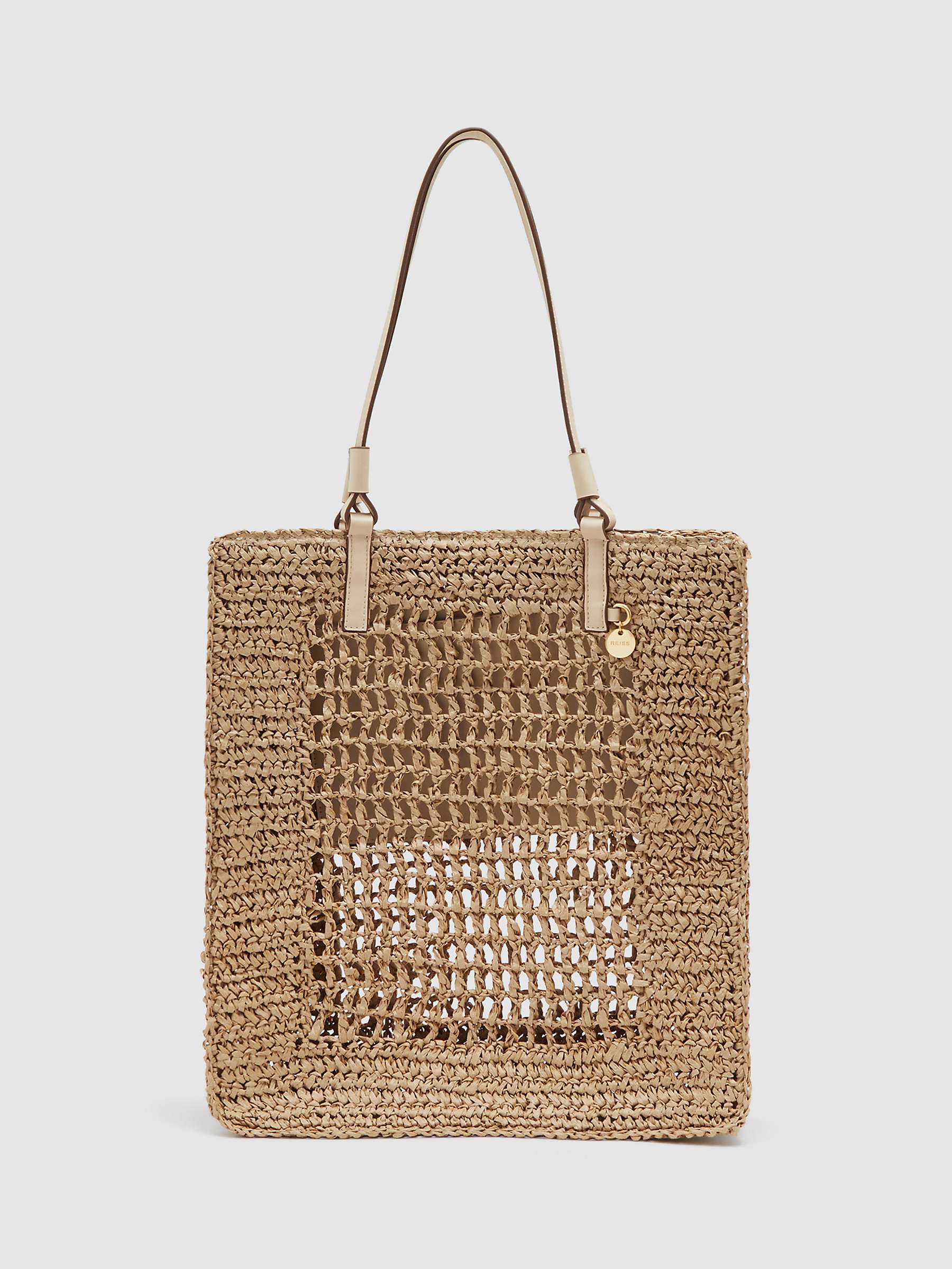 Buy Reiss Maria Woven Tote Bag, Natural Online at johnlewis.com