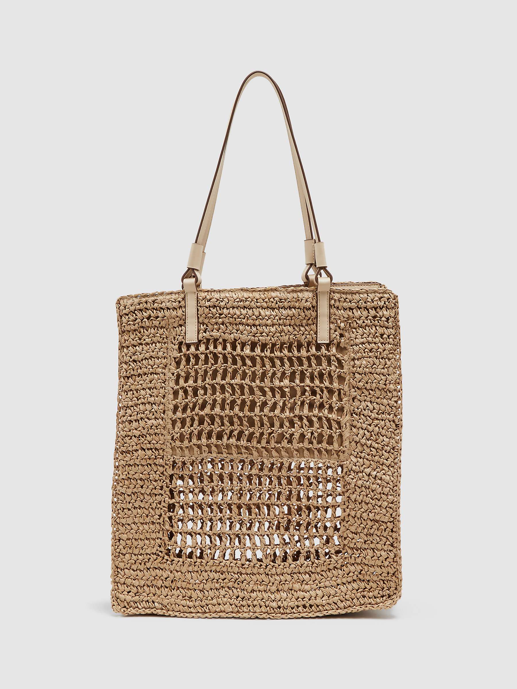 Buy Reiss Maria Woven Tote Bag, Natural Online at johnlewis.com