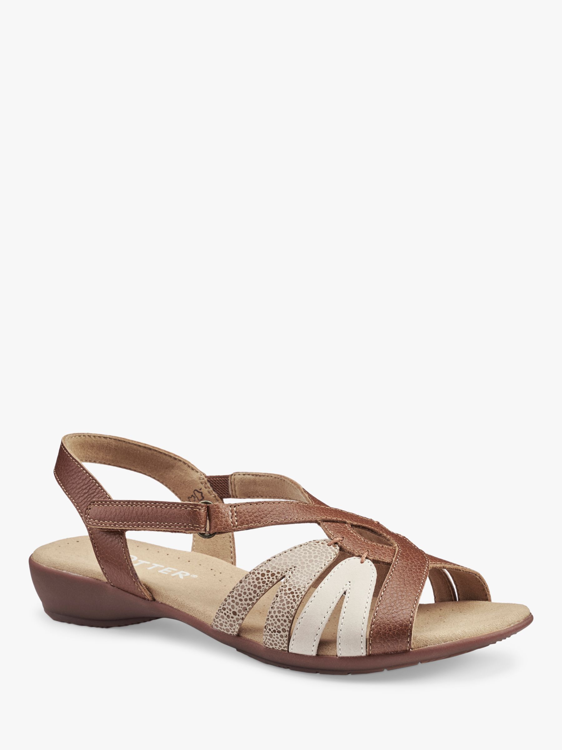 Buy Hotter Flare Wide Fit Faux Reptile Leather and Nubuck Gladiator Sandals, Rich Tan Online at johnlewis.com