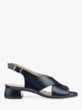 Hotter Sicily Classic Slingback Low Block Heels, Dark Navy