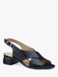 Hotter Sicily Classic Slingback Low Block Heels, Dark Navy