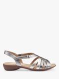 Hotter Flare Wide Fit Leather Gladiator Sandals, Rose Gold