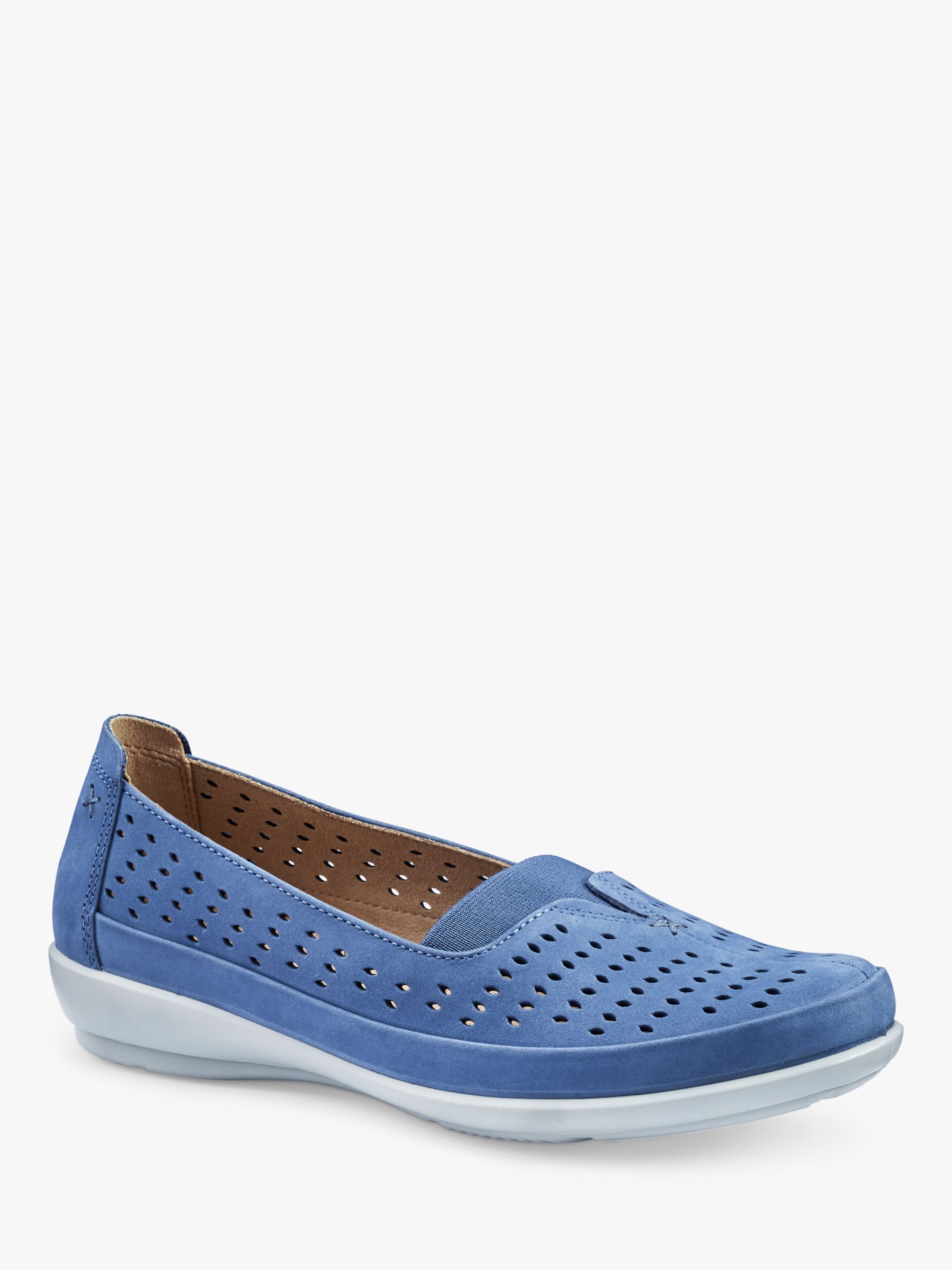 Buy Hotter Eternity Perforated Slip-On Flexible Shoes, Elemental Blue Online at johnlewis.com