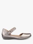 Hotter Lake Leather Summer Flat Shoes, Rose Gold