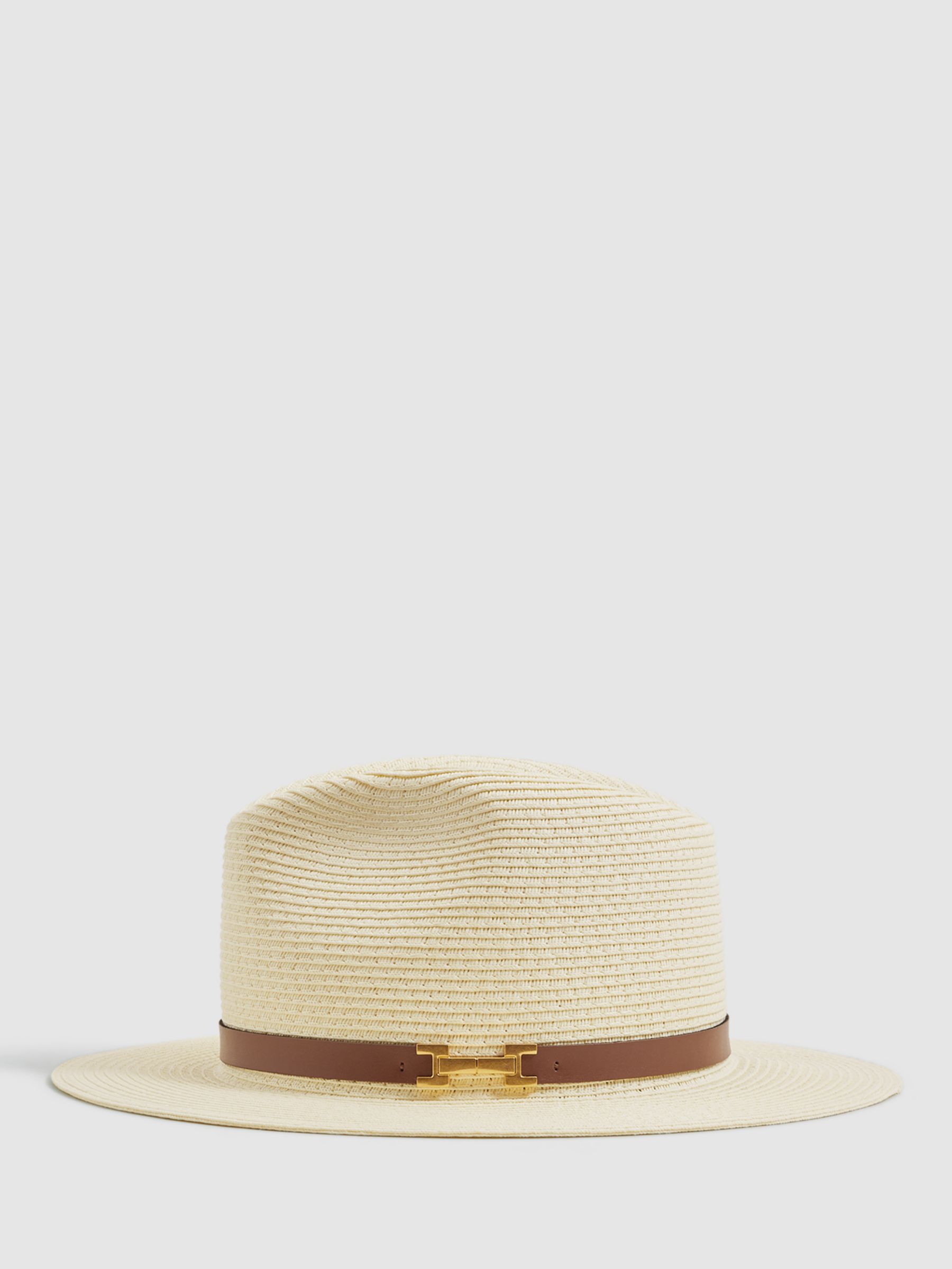 Reiss Gigi Paper Straw Sun Hat, Natural, M-L