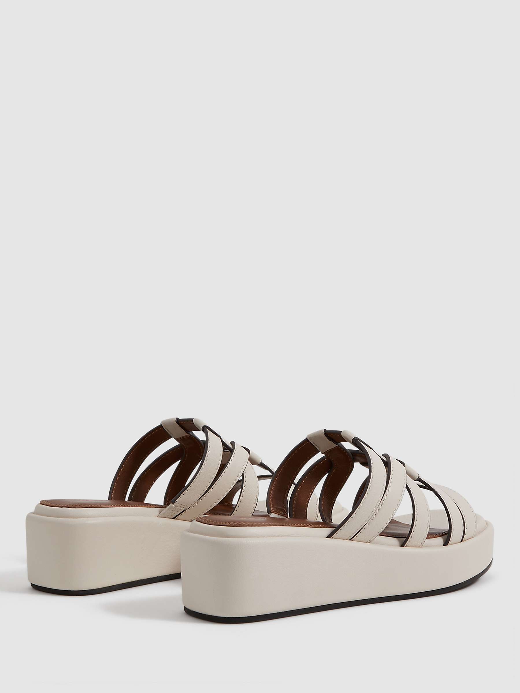 Buy Reiss Naya Leather Platform Sandals, White Online at johnlewis.com