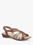 Hotter Flare Faux Reptile Leather and Nubuck Gladiator Sandals, Rich Tan