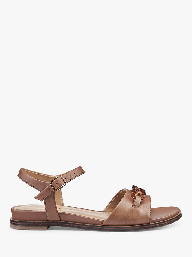 Hotter Modena Leather Ankle Strap Sandals, Rich Tan at John Lewis ...