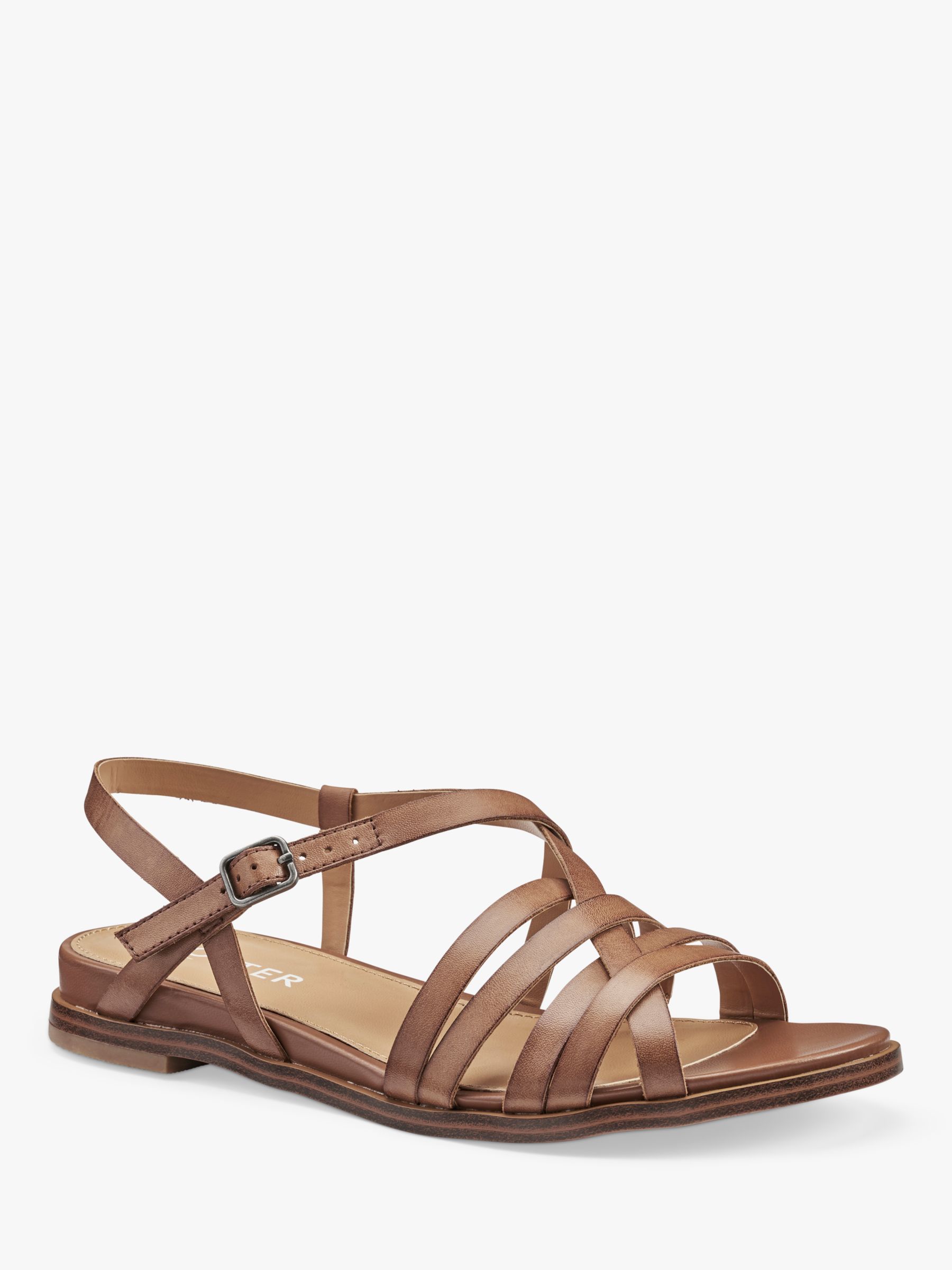 Buy Hotter Sienna Wide Fit Strappy Sandals, Rich Tan Online at johnlewis.com