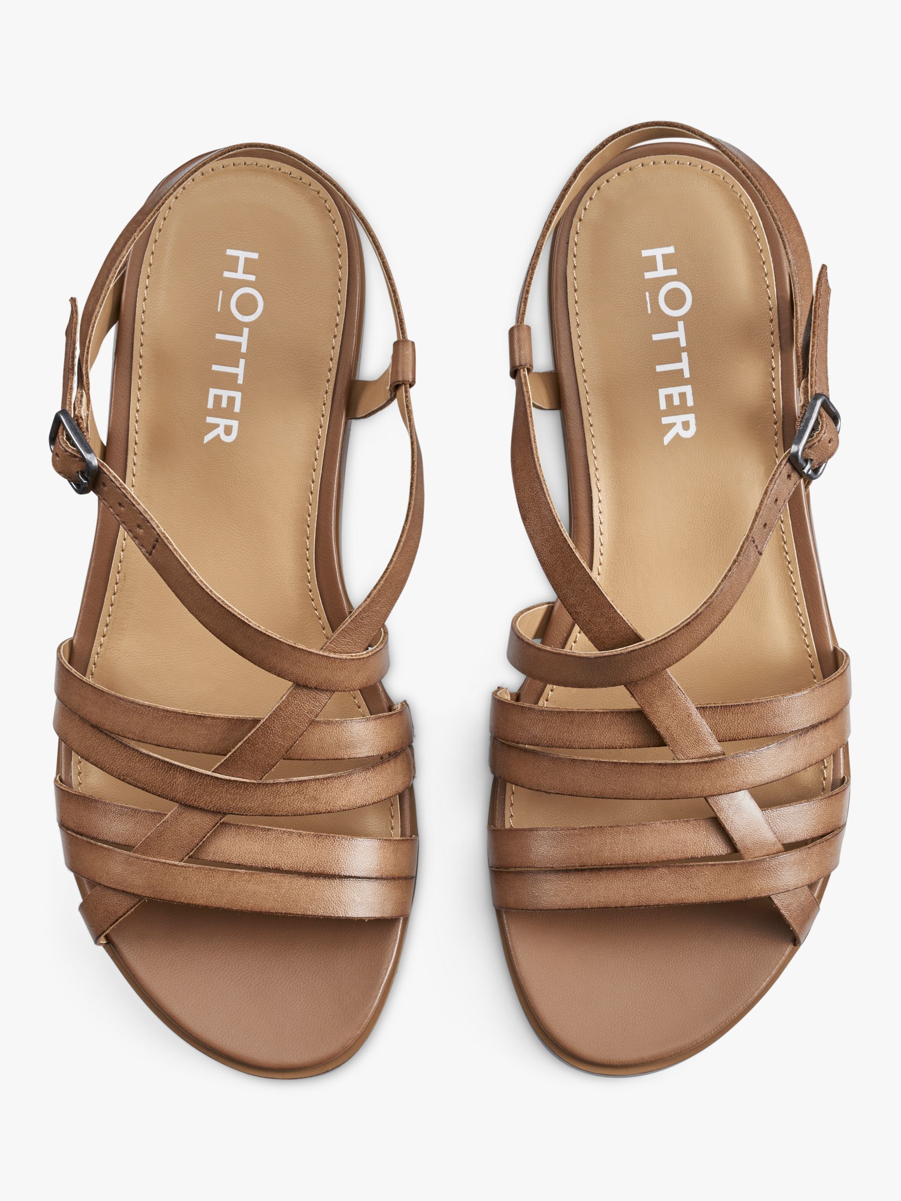 Buy Hotter Sienna Wide Fit Strappy Sandals, Rich Tan Online at johnlewis.com