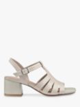 Hotter Portofino Block Heel Leather Sandals, Taupe