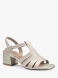 Hotter Portofino Block Heel Leather Sandals, Taupe