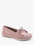 Hotter Bay Wide Fit Suede Moccasin Boat Shoes, Blush