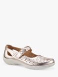 Hotter Quake II Perforated Leather Mary Jane Shoes, Soft Gold