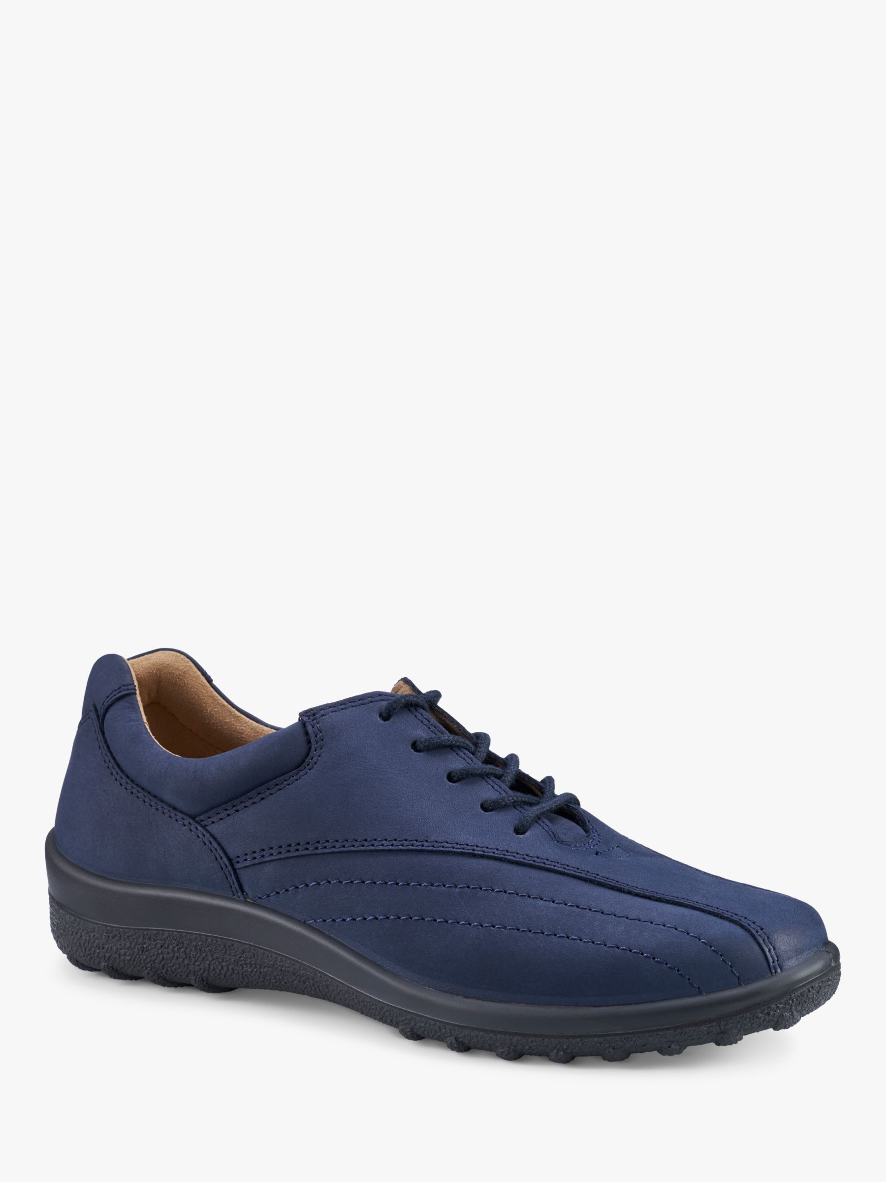 Hotter Tone II Wide Fit Classic Nubuck Bowling Style Shoes, Denim Navy, 7