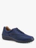Hotter Tone II Wide Fit Classic Nubuck Bowling Style Shoes, Denim Navy