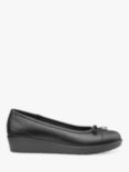 Hotter Paloma Low Wedge Leather Pumps, Black