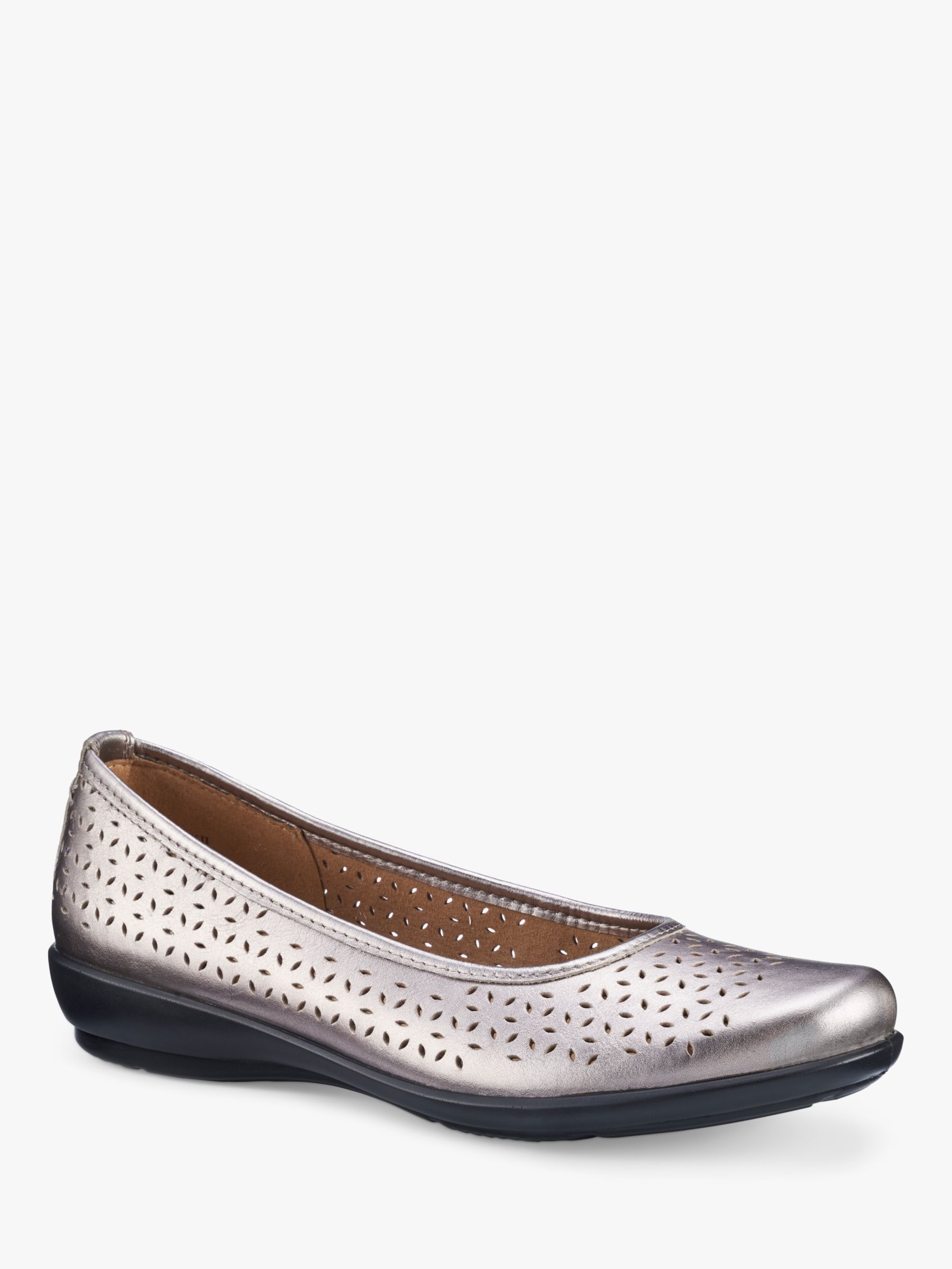 Buy Hotter Livvy II Perforated Leather Pumps, Pewter Online at johnlewis.com