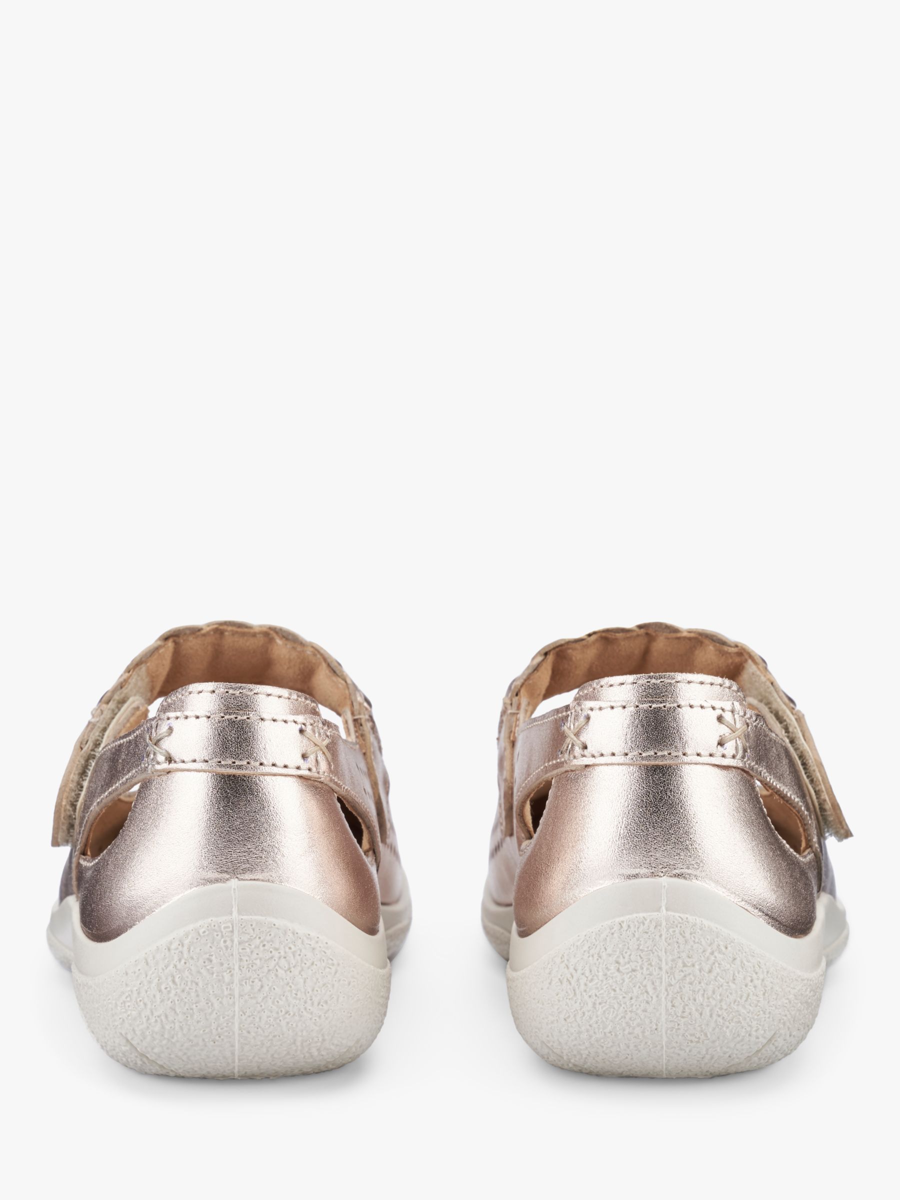 Buy Hotter Quake II Extra Wide Fit Perforated Leather Mary Jane Shoes, Soft Gold Online at johnlewis.com