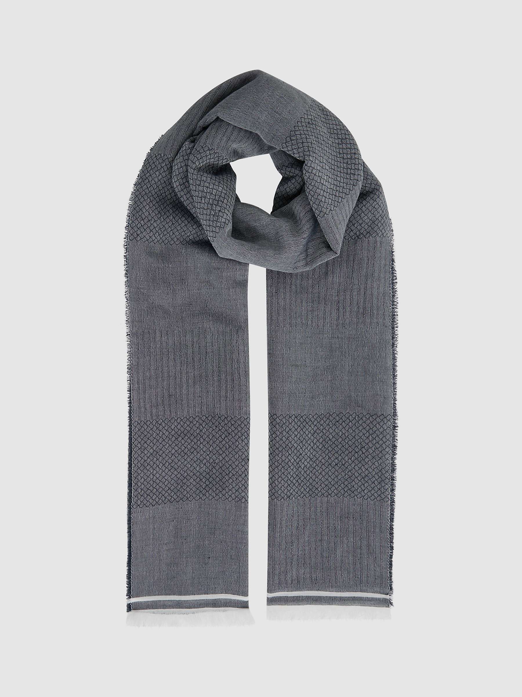 Buy Reiss Dixie Yarn Dyed Scarf, Blue Online at johnlewis.com